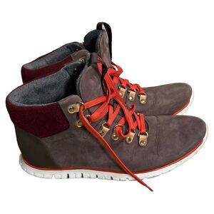 Cole Haan Women's Zerogrand Hiker Boots Brown Leather Suede Waterproof 8.5